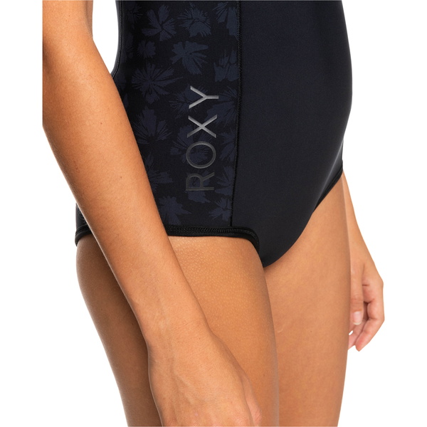 2025 Roxy Womens Swell Series 1mm Front Zip Ærmeløs Shorty Våddragt ERJW503029 - Black